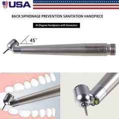 45 Degree Dental LED E-generator 45° Angle High Speed Handpiece 2 Hole ASkeadnt
