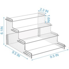 HENABLE 4 Tier Acrylic Display Risers Perfume Organizer Stand Cupcake Stand H…