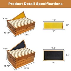 Langstroth Beehive 10 Wooden Frame Box Kit with Waxed Boxes, 2 Deep and 1 Medium