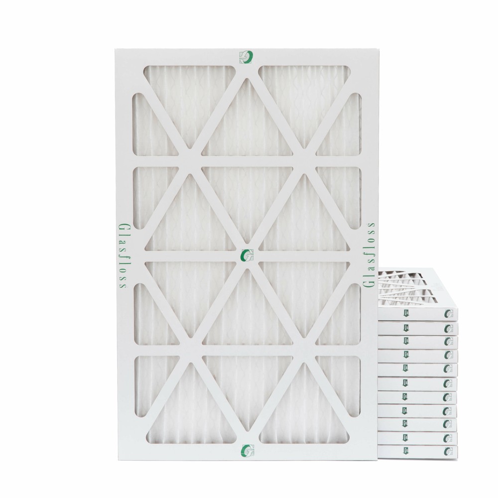 Glasfloss ZL 12x24x1 MERV 10 (FPR 7) Pleated HVAC Air Filters. Case of 12