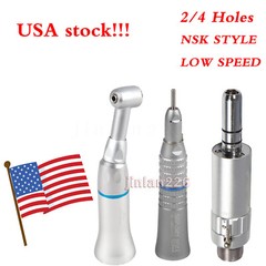 SEASKY Dental Slow Low Speed Handpiece Contra Angle Straight Air Motor 2/4Hole