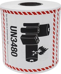 Lithium Battery UN3480 Shipping Labels, 3.25 x 4.25 Inches, 500 Labels Per Roll
