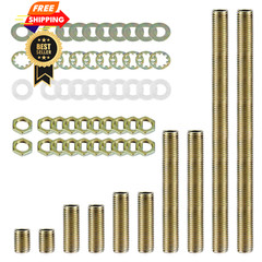 Antique Brass Lamp Repair Hardware Kit – 5 Sizes, 60 One Size,