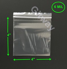 4″ x 4″ Heavy Duty 6 MIL Resealable Zip Top Lock 4×4″ 6 ML Clear Plastic Bags