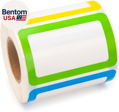 500 Stickers – 3.5″ X 2.25″Colors Plain Name Tag Labels with Perforated Line for
