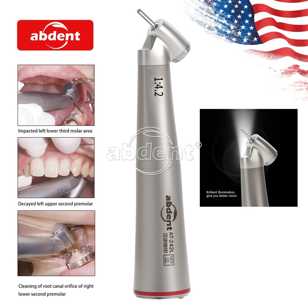 abdent Dental 1:4.2 45° Electric Fiber Optic Contra Angle Surgical Handpiece