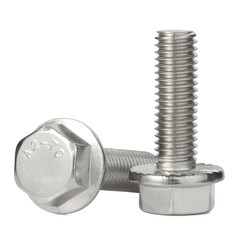 M8-1.25 x 50mm Flanged Hex Head Bolts Flange Hexagon Screws, Stainless Steel 18-