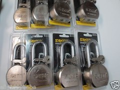 Lot 12 Saker 65mm Steel Ball Long Shackle Pad Lock / Keyed Same