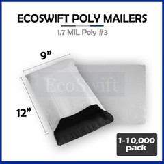 1-10000 9 x 12 “EcoSwift” Poly Mailers Envelopes Plastic Shipping Bags 1.70 MIL