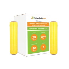 2 Rolls Machine Stretch Wrap 20″ x 5000′ 80 Gauge Dark Yellow Shrink Flim