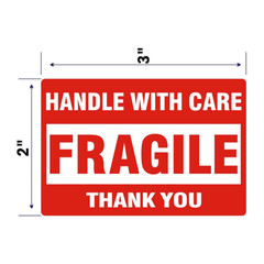 5 FRAGILE Handle with Care DOT 2×3 inch Shipping Label Sticker UPS Fedex USPS