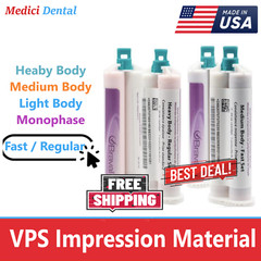 Dental HEAVY BODY FAST SET VPS Impression Material PVS Bulk 100x 50ML Cartridges