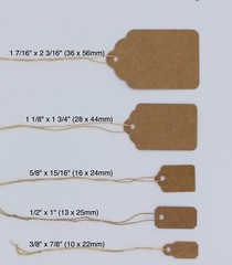 100 pcs Kraft Jewelry Paper Price Tags, Khaki Tags With Strings Many Size