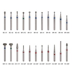 1000pcs/200Box AZDENT Dental Diamond Burs For High Speed Handpiece Friction Grip