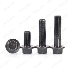Black 10.9 Steel Fine Thread Hexagon Flange Head Bolts Screws M10 M12 M14 M16
