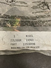 Hoffman 19960 19506096 Sealing Plate with Gasket – New