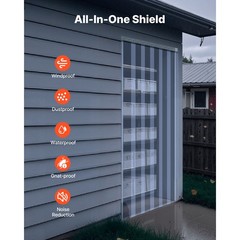 Uimoso PVC Strip Curtain 101 ft x 12 in Thermal Insulating Plastic Door Cover