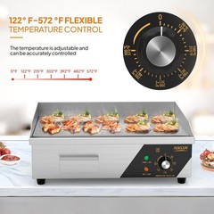Commercial Electric Griddle,1600W Countertop Flat Top Grill, 22in Griddle Grill
