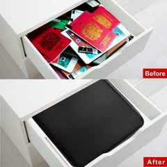 Black Fireproof Document Bag With Lock 3Layer Waterproof File Storage Case