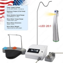 Mini Dental Implant System Motor Surgical Brushless Motor+20:1 Contra Angle LED