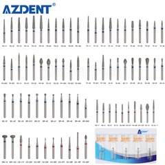 25pcs AZDENT Dental FG Diamond Burs For High Speed Handpiece Friction Grip