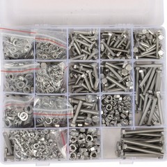1600 Pcs Heavy Duty Bolts And Nuts M4 M5 M6 Flat & Lock Washers Assortment Kit