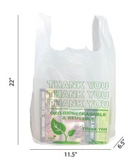 Bags T-Shirt Thank You Plastic Grocery Store Shopping Carry Out Bags 100 PACK