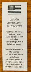 God Bless America Lyrics by Irving Berlin Bookmark laminated New American Flag