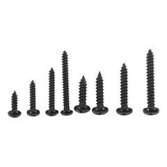 550Pcs 304 Stainless Black Wood Screws, Phillips Pan Head Assortment