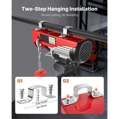 Electric Hoist 1320lbs Crane Winch with Wired Remote Control 1150W 110V