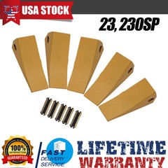 5PCS Universal Bucket Teeth w/ Pins 23, 230, 230SP for Backhoe / Skid / Mini Ex