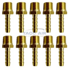 10 Pack 1/4″ ID Hose Barb x 1/4″ Male NPT Pipe Thread Brass Straight Fitting