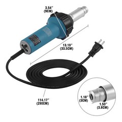 1600W Hot Air Torch Plastic Welding Gun Welder Pistol w/ Roller & 4 Nozzles