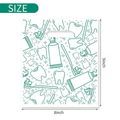 100 Pcs Dental Bags, Tooth Patient Care Dental Bags, 9 X 8 Inches Dental Goodie