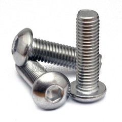 M8 Stainless Steel Button Head Socket Cap Screws A2, Metric ISO 7380 1.25 Coarse