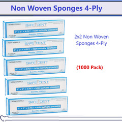 2×2 Non Woven Sponges 4-Ply, Non-Sterile Cotton Dental Gauze (1000 Pack)