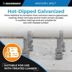 Sandbaggy 1/2″ x 6″ Threaded Concrete Anchor L-Bolts – Hot Dipped Galvanized