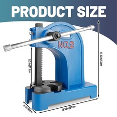2 Ton Blue Arbor Press Cast Iron Manual Arbor Press Hand Press for Punching