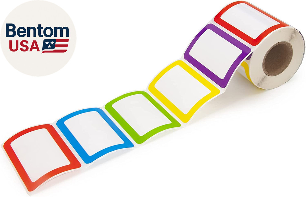 500 Stickers – 3.5″ X 2.25″Colors Plain Name Tag Labels with Perforated Line for