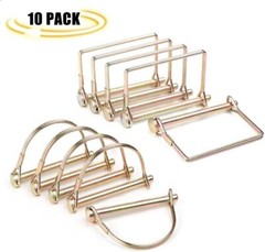 10PACK 1/4″ TRAILER COUPLER SAFETY SNAP LOCKING PIN SQUARE AND ARCH TOWING HITCH