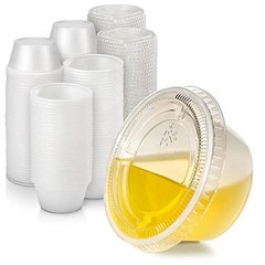 2 oz Clear Disposable Portion Cups Sauce With Lid BPA Free Togo Restaurant 125ct