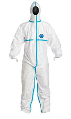 (25) DuPont Tyvek 600 Coveralls w/ Elastic Cuffs, Hood & Serged Taped Seams Sz L