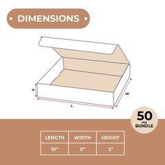 White Corrugated Mailers 10 x 5 x 2″ For Mailing/Shipping ECT-32B 50/Case