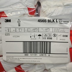 (25) 3M Disposable Coverall 4565-BLK-L, 7000109047, Large, Class ISO 1 & Above