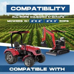 Tractor Canopy For 2×2 2×3 ROPS Red 48×52 Tuff Top Sun Shield Mower Roof