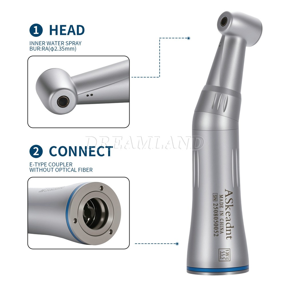 Dental Contra Angle Inner water Spray Push Button Low Speed Handpiece E-Type