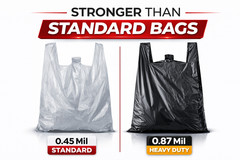 XL Black T-Shirt Bags 20x10x36″ 0.87 Mil HEAVY DUTY Grocery Shopping Plastic