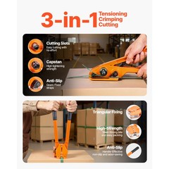 Uimoso Banding Strapping Kit with 5/8″ 1000ft PET Strap and 300 Metal Seals