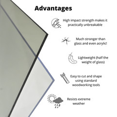 BuyPlastic Clear Polycarbonate Plastic Sheet 1/2″ x 12″ x 24″ , Lexan panel