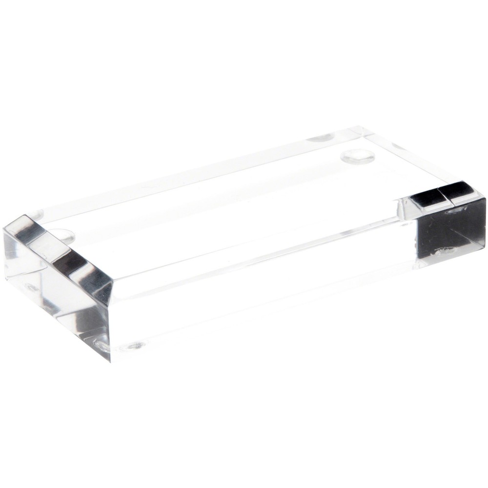 Plymor Clear Acrylic Rectangular Beveled Display Base, 4″ W x 2″ D x 0.75″ H